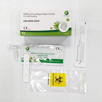 Colloidal Gold Antigen Home Test Kit SARS-CoV-2 5 Tests / Kit CE Nasal Swabs