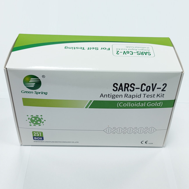 SARS-CoV-2 Swab Test Rapid Antigen 25 Tests/Kit CE For Nasal Swab Specificity 100%